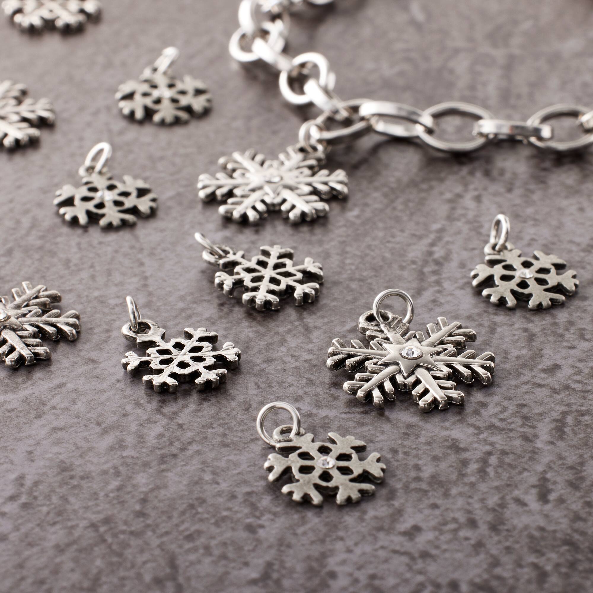 Silver Snowflake Charm Set by Bead Landing™